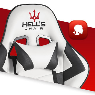 Belo-črni igralni stol HELLS CHAIR HC- 1007