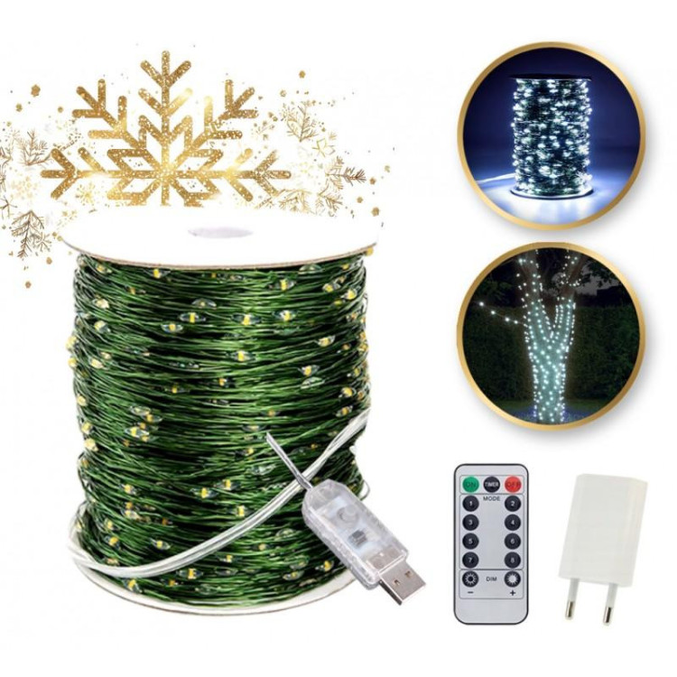 Božične zunanje LED lučke v hladni beli barvi - 50 m