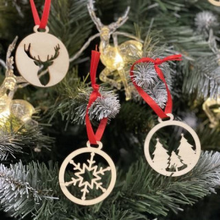 Leseni božični okraski - 36 kos