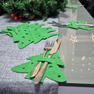 Etui za jedilni pribor - božična drevesca - 12 kos