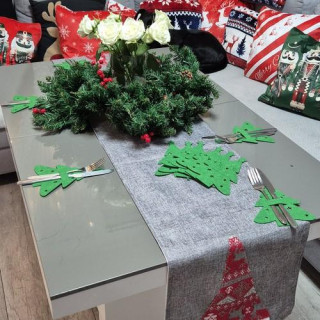 Etui za jedilni pribor - božična drevesca - 12 kos