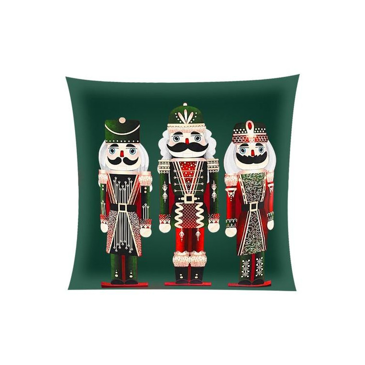 Zelena božična prevleka za blazino s klopi za orehe - 40x40 cm