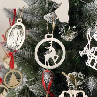 Leseni božični okraski - 20 kom