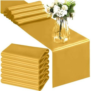 Saten namizni tekač zlate barve - 900x36 cm