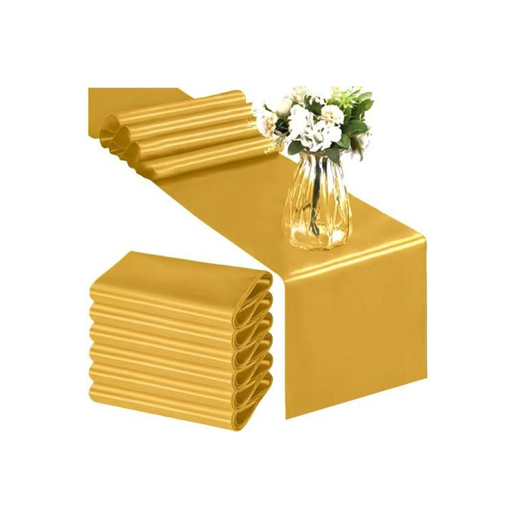Saten namizni tekač zlate barve - 900x36 cm