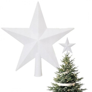 Bela zvezda na vrhu božičnega drevesa