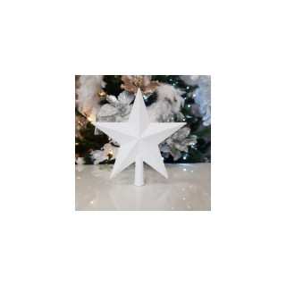 Bela zvezda na vrhu božičnega drevesa