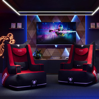 Črno-rdeč igralni stol BAGER