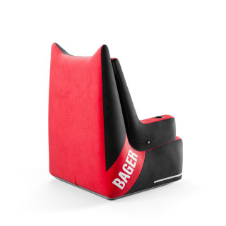 Črno-rdeč igralni stol BAGER