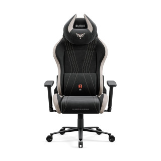 Črno-siv gaming stol iz blaga DIABLO X-Horn 2.0