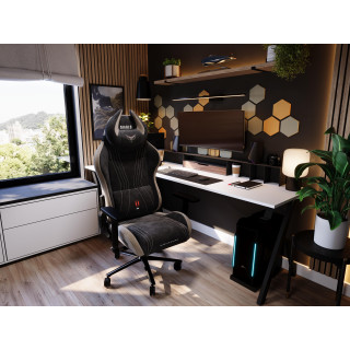 Črno-siv gaming stol iz blaga DIABLO X-Horn 2.0