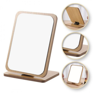 Stoječe leseno kozmetično ogledalo