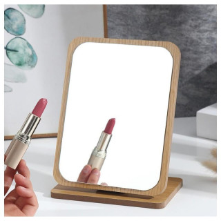 Stoječe leseno kozmetično ogledalo