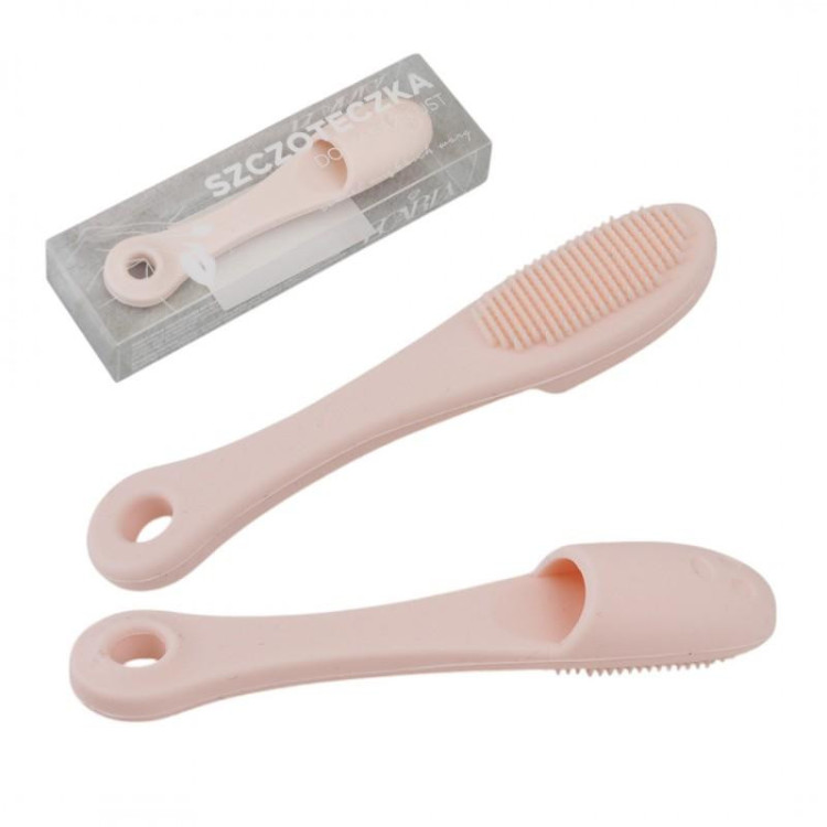 Rožnati silikonski čopič za piling ustnic in nosu