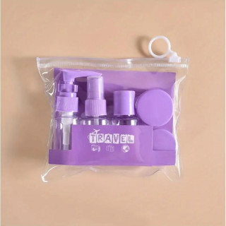 Vijolični komplet potovalnih kozmetičnih posod 7 v 1