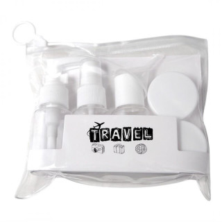 Set bele potovalne kozmetične posode 7 v 1