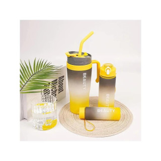 Rumeno-črne ombre steklenice za vodo 3 v 1