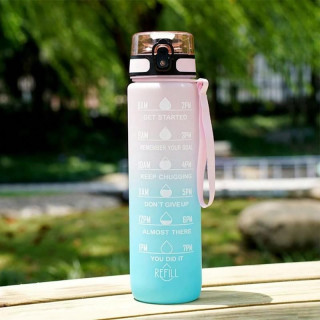 Steklenica za vodo Ombre z motivacijsko tehtnico