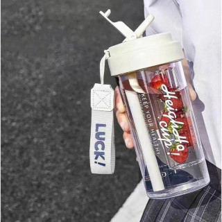 Bela bidona s košarico in slamico - 600 ml