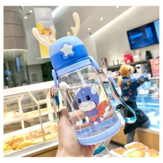 Otroška modra bidona s slamico - 600 ml