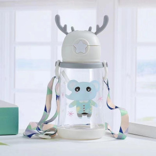 Otroška bela bidona s slamico - 600 ml