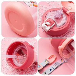 Otroška bela bidona s slamico - 600 ml