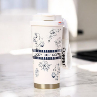 Vzorčasta termo skodelica z nastavkom - 550 ml