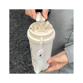 Termovka z nastavkom - 550 ml krem barve