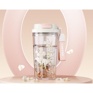 Skodelica s slamico in ustnikom - 550 ml