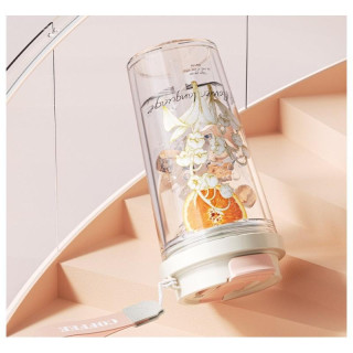 Skodelica s slamico in ustnikom - 550 ml