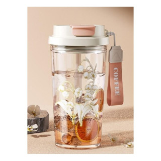 Skodelica s slamico in ustnikom - 550 ml