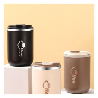 Rjava termo skodelica s slamico - 500 ml