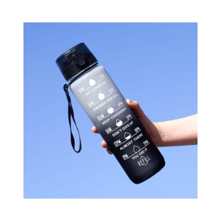 Sivo-črna ombre steklenička z motivacijsko lestvico