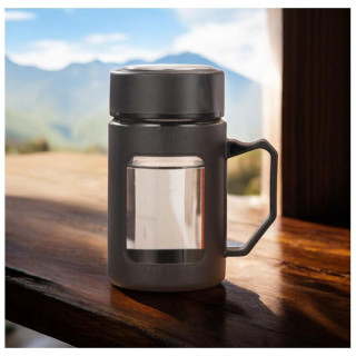 Steklena skodelica v črni barvi - 500 ml