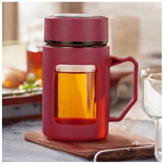 Rdeča steklena skodelica - 500 ml