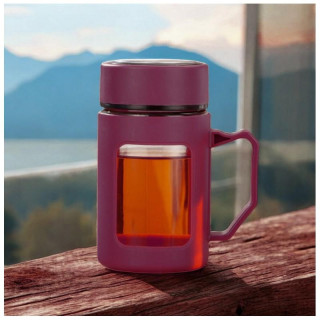 Rdeča steklena skodelica - 500 ml