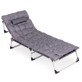 Zložljiv vrtni ležalnik z vzmetnico in blazino