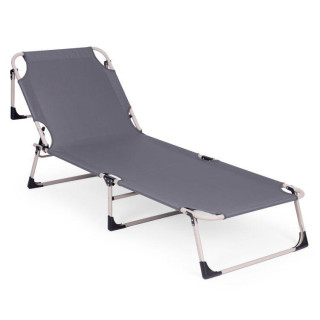 Zložljiv vrtni ležalnik z vzmetnico in blazino