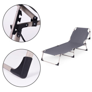 Zložljiv vrtni ležalnik z vzmetnico in blazino