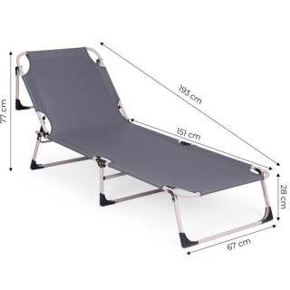 Zložljiv vrtni ležalnik z vzmetnico in blazino