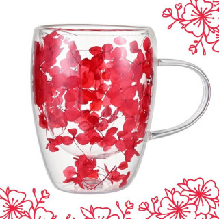 Termovka z rdečimi cvetovi v notranjosti - 300 ml