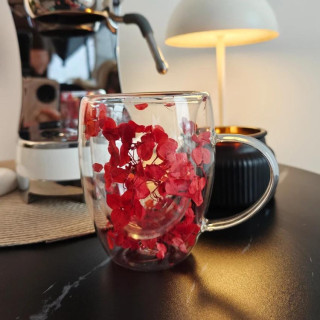 Termovka z rdečimi cvetovi v notranjosti - 300 ml