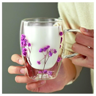 Termovka z vijoličnimi cvetovi v notranjosti - 300 ml