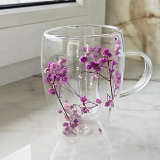 Termovka z vijoličnimi cvetovi v notranjosti - 300 ml