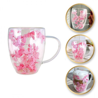 Termovka z rožnatimi cvetovi hortenzije - 300 ml