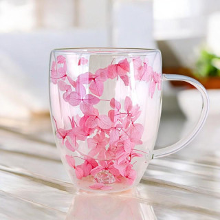 Termovka z rožnatimi cvetovi hortenzije - 300 ml