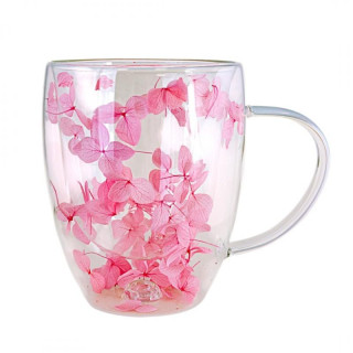 Termovka z rožnatimi cvetovi hortenzije - 300 ml