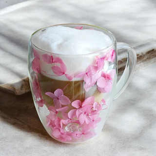 Termovka z rožnatimi cvetovi hortenzije - 300 ml