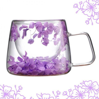 Termovka z vijoličnimi cvetovi hortenzije - 200 ml