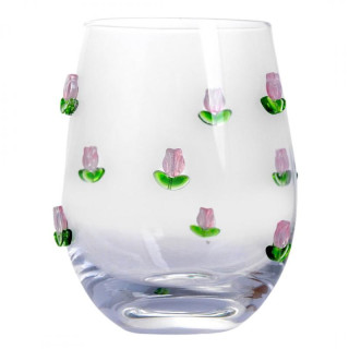 Steklena skodelica s tulipani - 500 ml